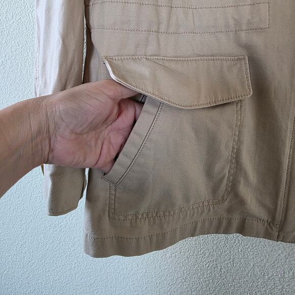 Talbots Button Front Jacket Beige Khaki Women Size L Long Sleeve NEW - Picture 4 of 13